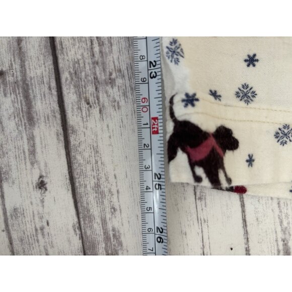 LL Bean Pajama Flannel Pants Medium Dog Lab Christmas Drawstring Waist - Picture 7 of 10
